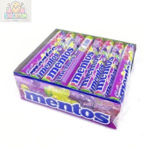 Mentos Chewy Rolls (24 x 37g) - Assorted Flavours 24Rolls/Box (Methanol mint🌿/Mint🍃/Fruit🍏/Rainbow🌈/Sour Mix🍋/ Grape🍇)