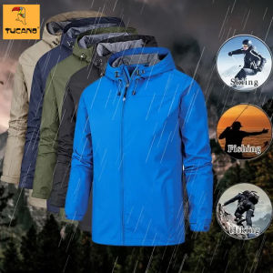 TUCANO Spring Autumn Hiking Waterproof Jackets Men Outdoor Sports Climbing Camping Trekking Fishing Hooded Thin Coat Windbreaker Jacket