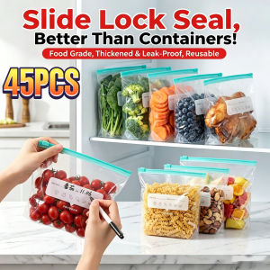 Zip Lock Food Storage Bags Thickened Self Sealing Reusable Microwave Safe Freezer Bags for Fridge Food Organizing Fresh Keeping2026