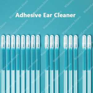 24PC Disposable Sticky Ear Swabs Reusable Silicone Ear Cleaning Sticks Adhesive sticks Ear Wax Removal Tool for Adult Child-safe