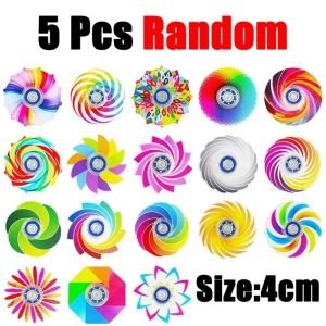 VERMILL 5-20Pcs Mini Ranbow Fidget Spinner Stress Relief Acrylic Party Favor Goodie Bag Filler  Home Festival Game Stress Relieving Toy Birthday Gift