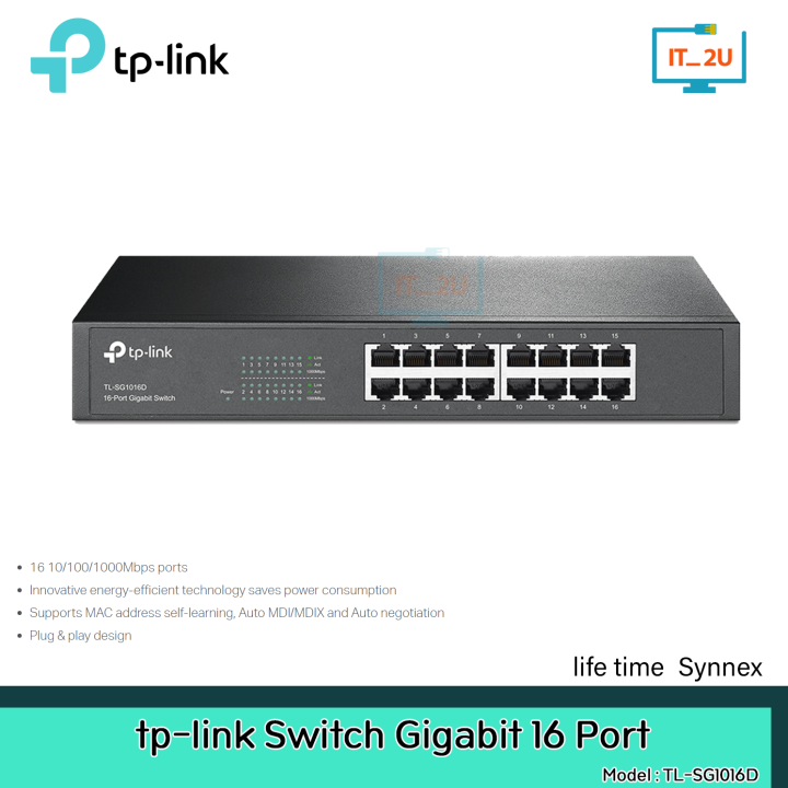 TP-Link TL-SG1016D 16-Port Gigabit Desktop/Rackmount Switch สวิตช์ฮับ ...