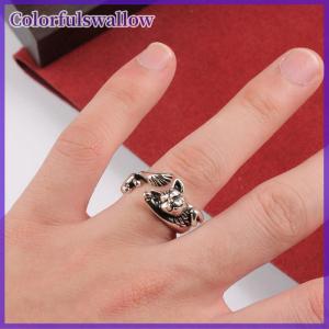 Colorfulswallow Cổ Điển Dễ Thương Mèo Nhẫn Phụ Nữ Đồ Trang Sức Hợp Thời Trang Có Thể Điều Chỉnh Vòng Món Quà Đảng Phụ Kiện