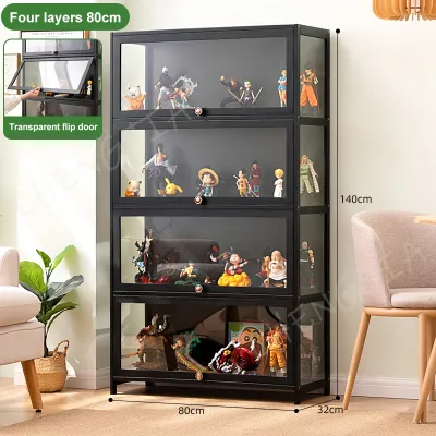 Display Cabinet Glass Acrylic Showcase 4/5 Layers Black Storage Cabinet Almari Kaca Lego Display Cabinet 展示柜