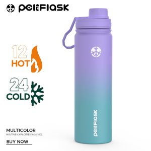 Peliflask 22oz /650ml Wide Mouth With Spout Lid Vacuum Insulated Stainless Steel Drinking Bottle