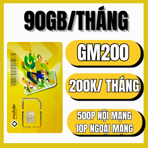SIM GMobile GM200 4G Miễn Phí 3 Tháng Liên Tiếp Sẵn 3GB/ngày Tốc Độ Cao Gọi Nội/Ngoại Mạng Tẹt Ga Sóng MobiFone Ổn Định | FREESHIP - CHƯA KÍCH HOẠT