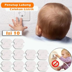 SOPO NGIRO 10 Pcs Pengaman Stopkontak Tutup Colokan Listrik Pelindung Bayi Anak Penutup Stopkontak Otomatis Socket Cover Baby Safety