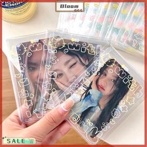 Follow Get New[Bloom Z] 50ชิ้นกระเป๋าลายลูกแมวกราฟฟิตี้แบบใสมีกาวในตัวถุง OPP การ์ดรูปไอดอลเคป็อปถุงเก็บบัตรป้องกันโฟโต้การ์ดแขนเสื้อ