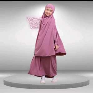 Fatimah Gamis Anak Perempuan Motif Jersey Jepang Lengan Panjang Usia 3-14 Tahun - S/M/L/XL