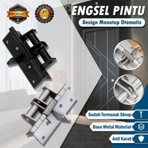 TIITK TIGA Engsel Penutup Pintu Otomatis Spring Door Closer – Engsel Pintu Tutup Otomatis Lemari Kabinet Engsel Plat Metal Engsel Jendela