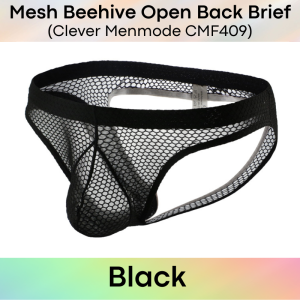Mens Brief: Polyester Mesh Beehive Open Back Brief (CMF409)