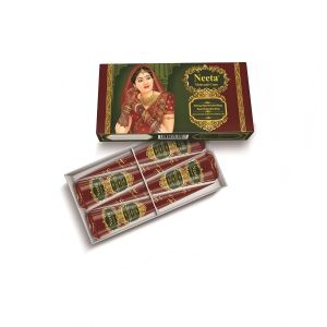 Neeta Mehndi Sticks - Traditional Henna Design - 4 Pack - For Hair & Body - Natural & Long Lasting - Ideal for Weddings & Festivals