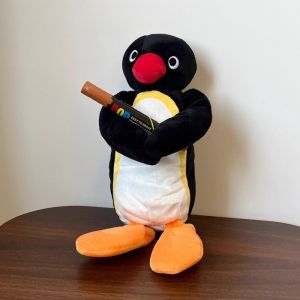 Kawaii Plush Penguin Pen Bag Large Capacity Stationery Bag For School Office Student Funny Gift