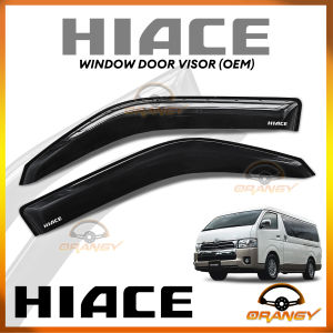 Toyota Hiace GL Grandia / Super Grandia / Commuter / Commuter Deluxe 2006 to 2026 INJECTION / OEM Type Window Door Rain Visor Black / Black White Thailand Quality