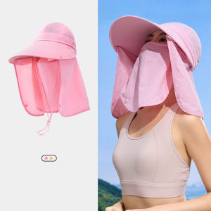 Camel outdoor full face cover sun protection hat upf50+ 6-in-1 detachable fisherman hat