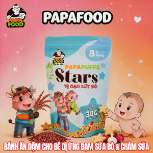 Bánh ăn dặm PAPAFOOD PAPAPUFFS RINGS - 100% Nguyên Liệu Hữu Cơ - CHO BÉ DỊ ỨNG ĐẠM SỮA BÒ & CHÀM SỮA - Gói 30G (MSMV: 8938549094100)