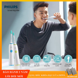 Bàn chải đánh răng điện Philips chăm sóc răng miệng với 6 chế độ làm sạch chức năng chống thấm nước toàn thân cùng 14 chế độ điều chỉnh bh 2 năm