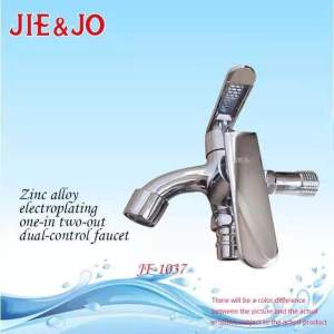 JF1037 Zinc alloy electroplating one-in two-out dual-control faucet