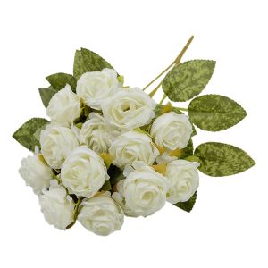 UTOPUS Multicolor Rose Artificial Flowers Silk Petals 15 Heads Simulation Flower Rose Creative Bridal Bouquet Faux Flower Home Decoration