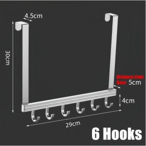 [SG Seller]Thickened stainless steel Door Hanger with Adjustable hooks/ No drill/Anti-rust