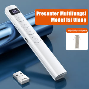 Wireless Laser Pointer Presenter LED digital type-c Remote Control Laser Pen Lase Presentasi PPT Sinar Merah Jarak 200M USB Receiver