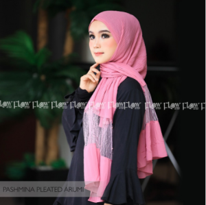 Flow Jilbab Instant Golden Zipper soft pad antem bahan jersey motif polos terbaru murah kasual