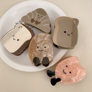 XINSU38 Simulation Bread Acetic Acid Grab Clip Cartoon Acetic Acid Croissant Claw Clip Newly Hair Accessories Bread Shape Hair Claw Girl