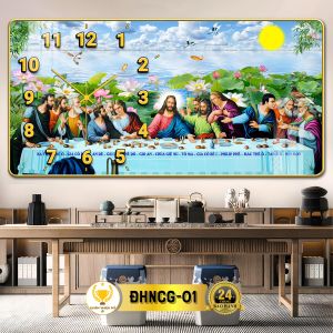 Đồng Hồ Tranh Công Giáo Treo Tường Chúa Giêsu Đức Mẹ Gia Đình Thánh Gia Quà Tân Gia Nhà Mới CĐHNCG-01