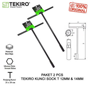 Paket Kunci T Tekiro/ Sock T DAPAT 4pcs (8mm - 10mm - 12mm -14mm )