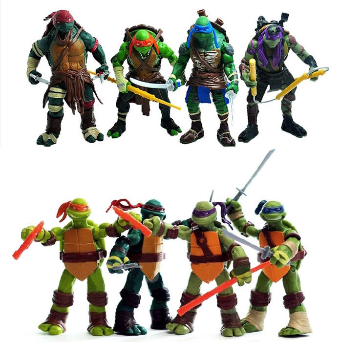 4pcs/set 12CM TMNT Teenage Mutant Ninja Turtles Action Figures Anime