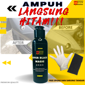 Trim Restorer MGAN Super Black Magic | Penghitam Permanen Motor Trim Dasboard Body Motor/ Mobil 30 ml dan 100 ml