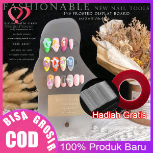Stand Display Kuku Palsu Bahan Akrilik transparan bening untuk meja salon