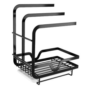 [Local Seller] Table Cloth Hanger Sponge Holder Kitchen Dish Cloth Towel Rack with Removable Drain Pan Wall-Mount