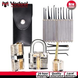 Lock Picking Practice Set with Adjustable Tension Wrench and Key Extractor for Beginners and Professionals