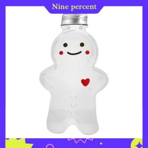 Nine percent Cute Gingerbread Man Drinking Cup Portable Shaker Drink Bottle Kitchen Milk Tea Water Bottle Home Couple Christmas Bottle Gifts