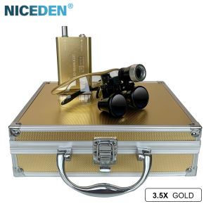 NICEDEN/2.5X3.5X Magnification Binocular Dental Loupe Surgery Surgical Magnifier With Headlight LED Light Dentist Medical Loupes Lamp