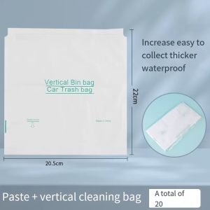 40pcs Car Garbage Bag Trash Rubbish Bag Auto Traveling Dashboard Paste Seat Back Hanging Disposable Trash Bag Office Cleaning Bag
