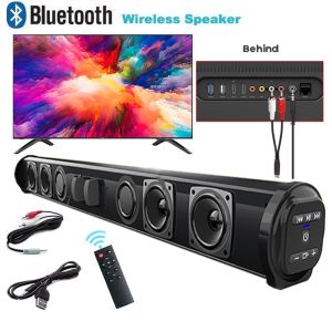 Banchugw Wireless Bluetooth Sound bar Speaker System Super Power Sound Speaker Wired Wireless Surround Stereo Home Theater TV Projector