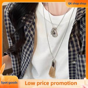 ✨QK shop✨ Unique Design 3 Colors Brush Tassel Pendant Necklaces For Women Casual Fashion Long Chain Neck Jewelry Gift