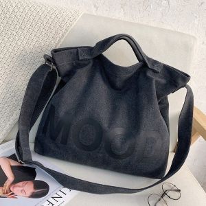 iFASHION 1318 Women Large Canvas Tote With Zipper Sling Handbag Shoulder Messenger Bag Women Canvas Bag Female