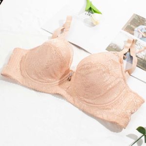 FallSweet Plus Size E F Cup Women Thin Underwire Push Up Brassiere No Pad Minimizer Bra Floral Lace Trendy Underwear 36-44