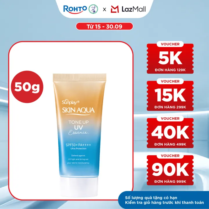 Kem chống nắng nâng tông Skin Aqua Tone up Latte Beige cho mọi tông da, dạng tinh chất Sunplay Skin Aqua Tone Up UV Essence Latte Beige SPF 50+ PA++++ 50g