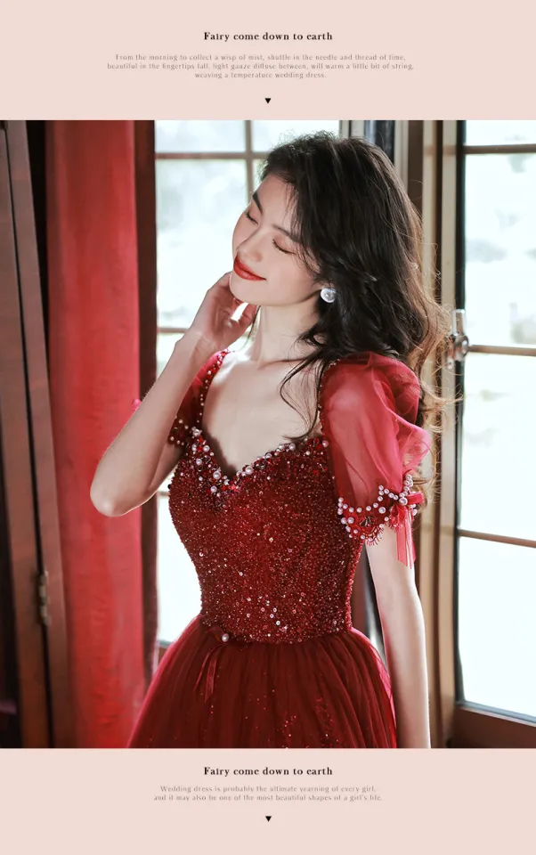 EAGLELY Banquet High-End Long Dinner Evening Dress For Women Elegant 2024  Wedding Plus Size Party Sequins Glitter Women's Dresses Fairy Gown For  Debut 18 Years Old Ninang 晚宴礼服