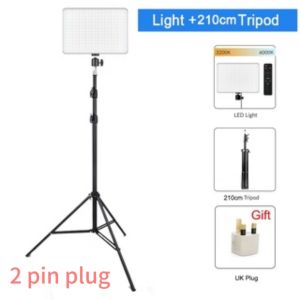 23cm Square Light LED Fill Light With Stand Video Panel Light Live Stream Make up 2700k-5600K Lampu Studio Dengan Kaki
