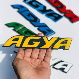 EKSTERIOR VARIASI MOBIL TULISAN EMBLEM AGYA 3 DIMENSI TIMBUL