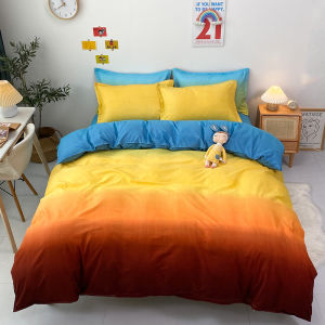 4 In1 Cadar Flat Super Single/Queen/King Bedsheet Sanding Printed King Bedsheet Set Aloe Cotton Super King Set Student Dormitory