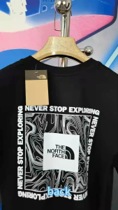 The North▔Face Summer Mens Pure Cotton Round Neck City Outdoor Large Area Letter Logo Printed Top Loose Casual Sports Casual Cotton Original Tshirt