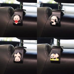 Cute car black  resin panda hook seat back Seat car storage car interior creative rear seat