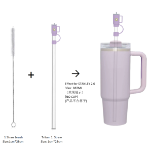 Suitable for Stanley 20OZ 30OZ 40OZ Tritan materials replaceable straw cups straw configurations cartoon hats and straw brushes