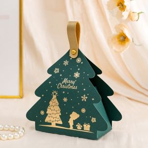 NAELIN 5pcs Giấy bìa cứng Hộp quà kẹo Hình tam giác Tay cầm xách Hộp quà tặng tiệc Thiết kế trang trí Bao bì quà tặng ngày lễ Dành cho tiệc Giáng sinh